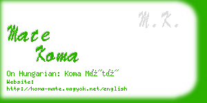 mate koma business card